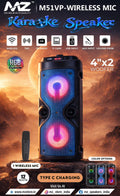 MZ M51VP Wireless Karaoke Speaker with Wireless Microphone