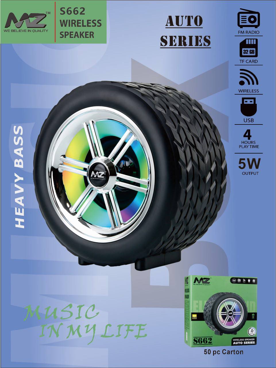 MZ S662 Auto Series Wireless Speaker – 5W Portable Bluetooth Speaker